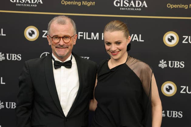 22nd Zurich Film Festival 2026: Luna Wedler, Swiss actress, and Raphael Golta, Mayor of Zurich, on the green carpet at the Opening Night of the 22nd Zurich Film Festival on September 24, 2026, at the Kongresshaus Zurich, Canton of Zurich, Switzerland