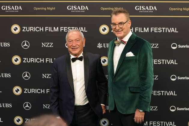 22nd Zurich Film Festival 2026: Christian Jungen with Samih Onsi Sawiris, an Egyptian-Montenegrin entrepreneur, on the green carpet at the Opening Night of the 22nd Zurich Film Festival on September 24, 2026, at the Kongresshaus Zürich in the Canton of Zurich, Switzerland