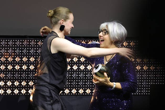 22nd Zurich Film Festival 2026: Swiss Federal Councilor Elisabeth Baume Schneider presents the Golden Eye Award to Swiss actress Luna Wedler at the opening night of the 22nd Zurich Film Festival on September 24, 2026, at the Kongresshaus Zürich in the Canton of Zurich, Switzerland