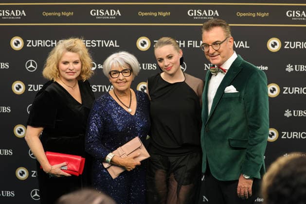 22nd Zurich Film Festival 2026: Reta Guetg, Elisabeth Baume Schneider, Luna Wedler, and Christian Jungen on the green carpet at the Opening Night of the 22nd Zurich Film Festival on September 24, 2026, at the Kongresshaus Zürich, Canton of Zurich, Switzerland