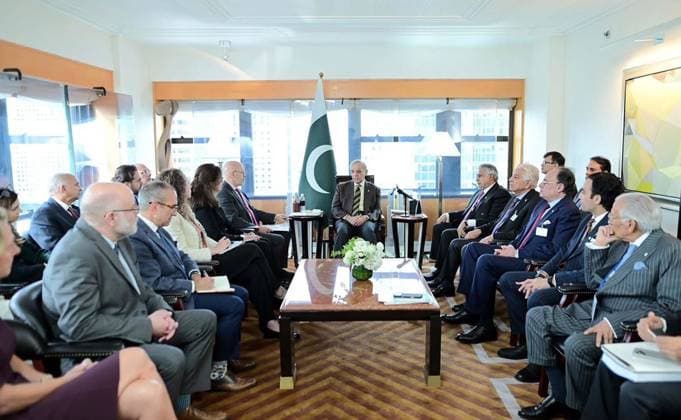 September 25, 2026, Pakistan: Prime Minister of Pakistan, Muhammad Shehbaz Sharif Meets with Delegation of Business Council for International Understanding and US-Pakistan Business Council in New York Pakistan  - ZUMAas3_ 20260925_zaf_as3_019 Copyright: xPPIx