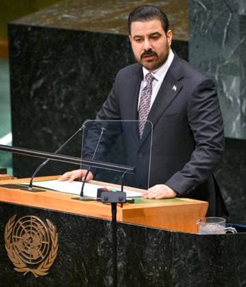 US UN General Assembly 9251159 25.09.2026 Iraqi Prime Minister Ali Al-Zaidi addresses the 81st United Nations General Assembly (UNGA) at the U.N. headquarters in New York City, the United States. Sergey Guneev Sputnik New York USA  Copyright: xSergeyxGuneevx