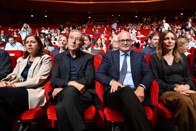 September 25, 2026, Rome, Rome, Italy: Claudia Mazzola, President of the Musica per Roma Foundation, Lorenzo Tagliavanti, President of the Rome Chamber of Commerce, Roberto Gualtieri, Mayor of Rome, and Lucia Borgonzoni, Undersecretary of the Ministry of Culture, during the press conference for the presentation of the 2026 Rome Film Fest, twenty-first edition, Auditorium Parco della Musica. Rome, September 25, 2026 Rome Italy  - ZUMAa289 20260925_zia_a289_316 Copyright: xMariaxLauraxAntonellix xAgfx