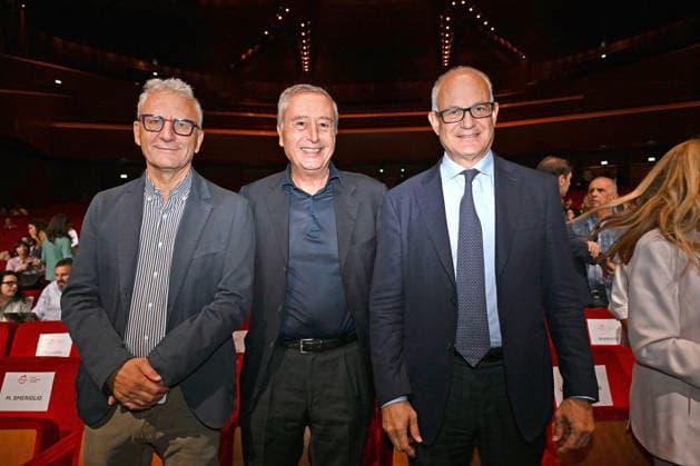 September 25, 2026, Rome, Rome, Italy: Massimiliano Smeriglio, Councilor for Culture of Rome, Lorenzo Tagliavanti, President of the Rome Chamber of Commerce, and Roberto Gualtieri, Mayor of Rome, at the press conference for the presentation of the 2026 Rome Film Fest, twenty-first edition, Auditorium Parco della Musica. Rome, September 25, 2026 Rome Italy  - ZUMAa289 20260925_zia_a289_319 Copyright: xMariaxLauraxAntonellix xAgfx