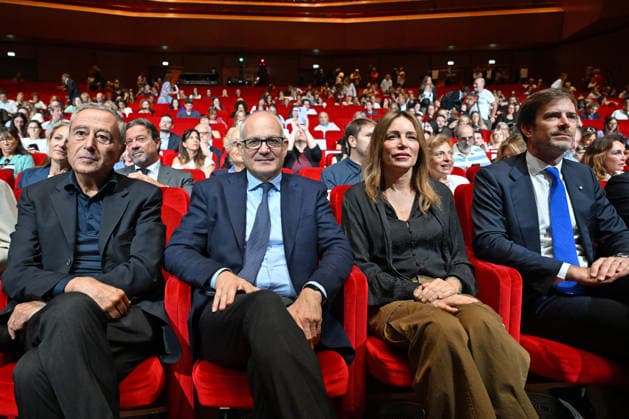 September 25, 2026, Rome, Rome, Italy: Lorenzo Tagliavanti, President of the Rome Chamber of Commerce, Roberto Gualtieri, Mayor of Rome, Lucia Borgonzoni, Undersecretary of the Ministry of Culture, and Giorgio Carlo Brugnoni, Director General of Cinema and Audiovisual Affairs for the Ministry of Culture, during the press conference for the presentation of the 2026 Rome Film Fest, twenty-first edition, Auditorium Parco della Musica. Rome, September 25, 2026 Rome Italy  - ZUMAa289 20260925_zia_a289_323 Copyright: xMariaxLauraxAntonellix xAgfx