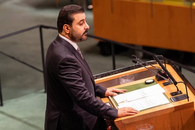 September 25, 2026, Bronx, New York, USA: Prime Minister of Iraq Ali Falih Al-Zaidi speaks during General Debates on day 4 of UN General Assembly 81 at UN headquarters in New York, NY on September 25, 2026. Bronx USA  - ZUMAr339 20260925_znp_r339_005 Copyright: xLevxRadinx