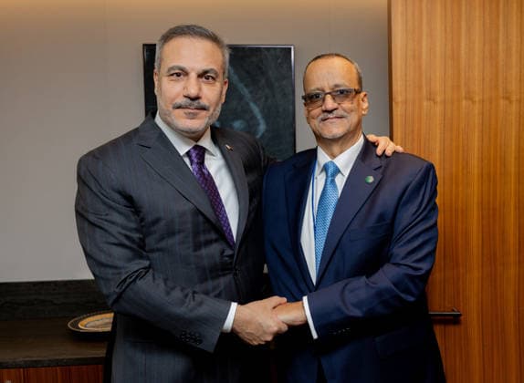 Turkish Foreign Minister Hakan Fidan NEW YORK, USA - SEPTEMBER 25 : Turkish Foreign Minister Hakan Fidan meets with Organization of Islamic Cooperation (OIC) Secretary-General Ismail Ould Cheikh Ahmed in New York, United States on September 25, 2026, on the sidelines of the high-level week of the 81st United Nations General Assembly. Mustafa Hatipoglu Anadolu New York United States. Editorial use only. Please get in touch for any other usage.  Copyright: x2026xAnadoluxMustafaxHatipoglux
