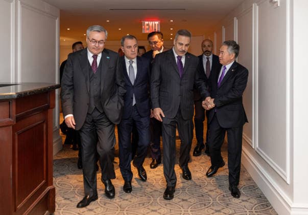 Turkish Foreign Minister Hakan Fidan NEW YORK, USA - SEPTEMBER 25 : Turkish Foreign Minister Hakan Fidan attends the informal meeting of the Council of Foreign Ministers of the Organization of Turkic States (OTS) on the sidelines of the high-level week of the 81st United Nations General Assembly in New York, United States on September 25, 2026. Mustafa Hatipoglu Anadolu New York United States. Editorial use only. Please get in touch for any other usage.  Copyright: x2026xAnadoluxMustafaxHatipoglux