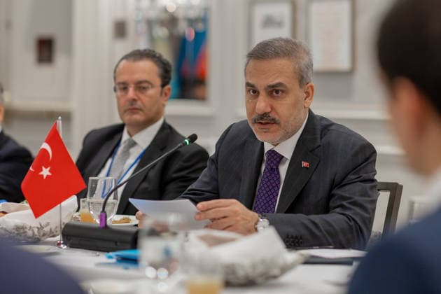 Turkish Foreign Minister Hakan Fidan NEW YORK, USA - SEPTEMBER 25 : Turkish Foreign Minister Hakan Fidan attends the informal meeting of the Council of Foreign Ministers of the Organization of Turkic States (OTS) on the sidelines of the high-level week of the 81st United Nations General Assembly in New York, United States on September 25, 2026. Mustafa Hatipoglu Anadolu New York United States. Editorial use only. Please get in touch for any other usage.  Copyright: x2026xAnadoluxMustafaxHatipoglux