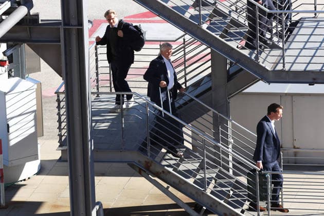 September 24, 2026, xsvx, Travel, Vacation, Economy, emwir, Minister President Hendrik Wüst (CDU), North Rhine-Westphalia steps off the plane in Stuttgart