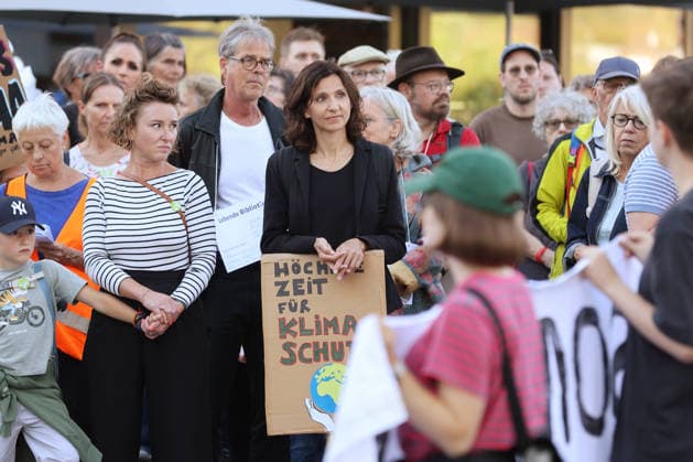 September 25, 2026, Baden AG, SWITZERLAND, Climate rally organized by the Greens and the SP: No 50-degree summers in Baden, Canton of Aargau. Featuring, among others, Irene Kaelin and Gabriela Suter
