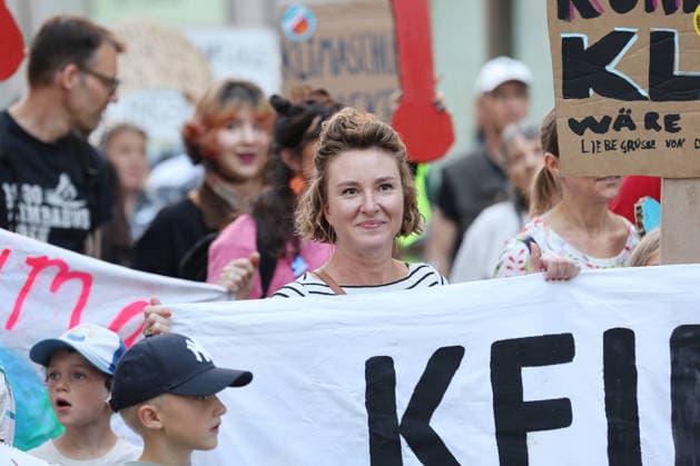 September 25, 2026, Baden AG, SWITZERLAND, Climate rally organized by the Greens and the SP: No 50-degree summers in Baden, Canton of Aargau —Irene Kaelin