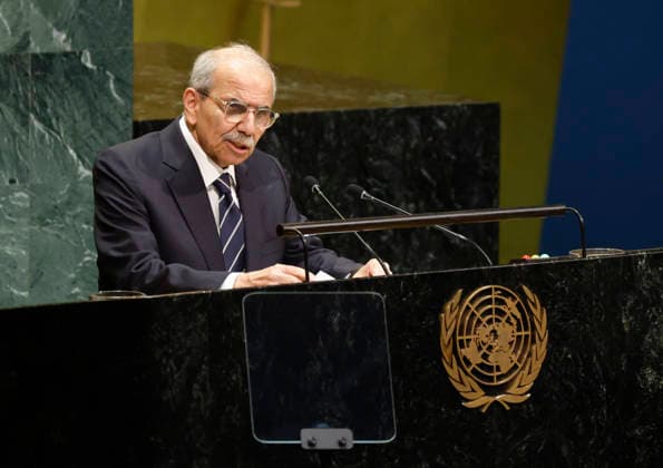 President of the Council of Ministers of Lebanon Nawaf Salam speaks at the UN General Assembly 81st session General Debate in UN General Assembly Hall at the United Nations Headquarters on Friday, September 25, 2026 in New York City.  NYP20260925107 JOHNxANGELILLO