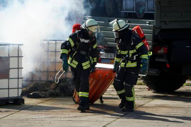 CNTV REDSTORM Bundeswehr Exercise Red Storm Charlie, Day 2 in Hamburg, September 25, 2026. On Day 2 of the Bundeswehr exercise Red Storm Charlie, a chemical accident was simulated in collaboration with the fire depa