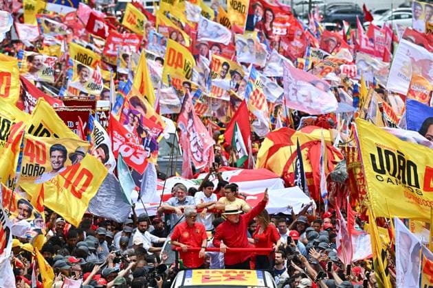 Brazilian Presidential Election Campaign PHOTOPQR OUEST FRANCE Franck Dubray Recife September 25, 2026 Report from Recife, Brazil, on the presidential election campaign, featuring a march and rally by President and candidate Lula (Luiz Inácio Lula da Silva), with the mayor of Recife Joao Campos Photo by Franck Dubray: Presidential election campaign in Brazil on September 25, 2026, in Recife, France  Copyright: xPHOTOPQR OUESTxFRANCE MAXPPPxFranckxDubrayx 20260925OFR9383 20260925OFR9383