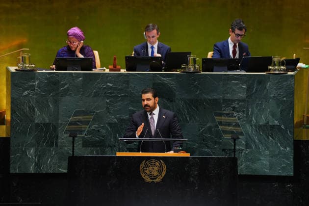 81st United Nations General Assembly NEW YORK, UNITED STATES - SEPTEMBER 25: (----EDITORIAL USE ONLY - MANDATORY CREDIT - IRAQI PRIME MINISTER S PRESS OFFICE HANDOUT - NO MARKETING NO ADVERTISING CAMPAIGNS - DISTRIBUTED AS A SERVICE TO CLIENTS----) Iraq’s Prime Minister Ali al-Zaydi addresses the United Nations (UN) General Assembly in New York, United States, on September 25, 2026. Iraqi Prime Minister s Press Office Handout Anadolu New York United States. Editorial use only. Please get in touch for any other usage.  Copyright: x2026xAnadoluxIraqixPrimexMinister sxPressxOfficex xHandoutx