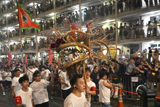 RECORD DATE NOT STATED Hong Kong Pok Fu Lam Village Fire Dragon 2026 Performers performing the fire dragon dance in Wah Fu Estate at Mid-autumn Festival on September 25, 2026 in Hong Kong. (Photo by Kobe Li Nexpher Images) Hong Kong
