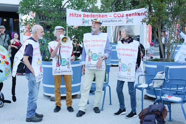September 25, 2026, City of Lucerne: Demonstration, climate rally in Lucerne against climate change, under the slogan No 50-degree summers. Photo: Demonstrators
