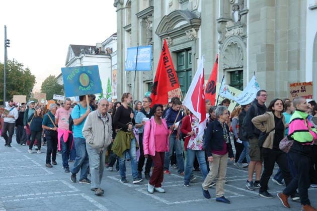 September 25, 2026, City of Lucerne: Demonstration, climate rally in Lucerne against climate change, under the slogan No 50-Degree Summers. Photo: Demonstrators