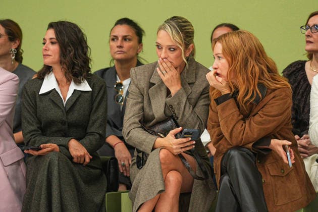IPA88969716 - Milan, Milan Women™s Fashion Week Spring Summer 2027 - Women™s Fashion, Spring Summer 2027 - Luisa Spagnoli fashion show - runway Pictured: Giulia Michelini, Carolina Crescentini, Cristiana Capotondi  Copyright: xRiccardoxGIordanox xRiccardoxGiordano IPAx IPA88969716