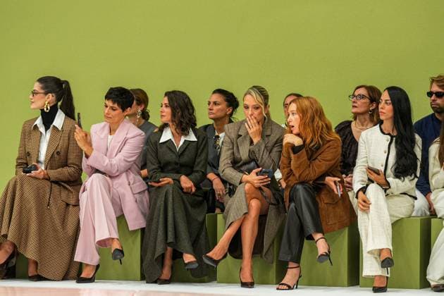 IPA88969719 - Milan, Milan Women™s Fashion Week Spring Summer 2027 - Women™s Fashion, Spring Summer 2027 - Luisa Spagnoli fashion show - runway Pictured: Valeria Solarino, Giulia Michelini, Carolina Crescentini, Cristiana Capotondi  Copyright: xRiccardoxGIordanox xRiccardoxGiordano IPAx IPA88969719