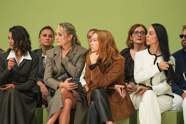 IPA88969722 - Milan, Milan Women™s Fashion Week Spring Summer 2027 - Women™s Fashion, Spring Summer 2027 - Luisa Spagnoli fashion show - runway Pictured: Giulia Michelini, Carolina Crescentini, Cristiana Capotondi  Copyright: xRiccardoxGIordanox xRiccardoxGiordano IPAx IPA88969722
