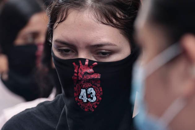 September 25, 2026, Mexico City, Cdmx, Mexico: In the framework of the commemoration of the 12th anniversary of the forced disappearance of the 43 Normalistas of the Rural Normal School Raul Isidro Burgos of Ayotzinapa, Guerrero, parents of students, family members and groups demonstrated outside the Supreme Court of Justice of the Nation (SCJN), which is located next to the National Palace, official residence of President Claudia Sheimbaum. This act of protest aims to demand the solution of the case of the students, stop covering up the army, the government agencies and at the same time demand punishment of all those related to organized crime directly or indirectly who participated in the crime that after twelve years has the young peop - ZUMAp204 20260925_zip_p204_022 Copyright: xJosuexPerezx