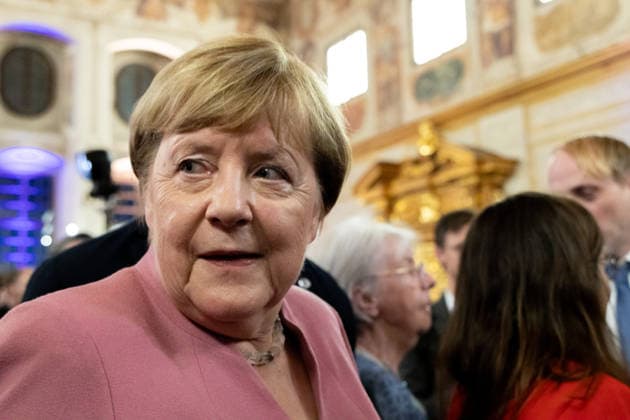 Augsburg, Bavaria, Germany September 25, 2026: Former German Chancellor Angela Merkel (CDU) at the Caritas Elisabeth Prize award ceremony in the Golden Hall of Augsburg City Hall. Single image