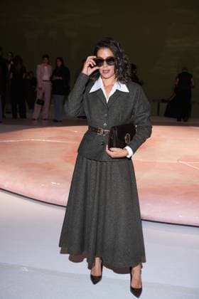 IPA88970664 - Milan, Milan Women™s Fashion Week Spring Summer 2027 - Women™s Fashion, Spring Summer 2027 - Luisa Spagnoli fashion show - front row Pictured: Giulia Michelini  Copyright: xRiccardoxGIordanox xRiccardoxGiordano IPAx IPA88970664