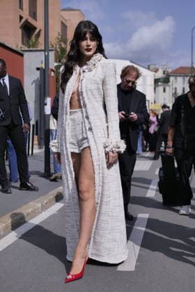 IPA88973578 - Milan, Milan Women s Fashion Week: Spring Summer 2026 2027 - Women s Fashion, Spring Summer 2026–2027 Blumarine fashion show - Pictured: Ginevra Ferro  Copyright: xLucaxPontix xLucaPonti IpaAgencyx IPA88973578