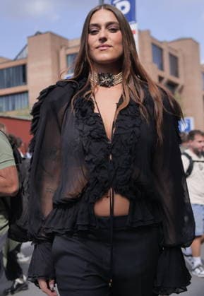 IPA88974176 - Milan, Milan Women s Fashion Week: Spring Summer 2026 2027 - Women s Fashion, Spring Summer 2026–2027, Blumarine fashion show—Pictured: Gaia Gozzi  Copyright: xLucaxPontix xLucaPonti IpaAgencyx IPA88974176