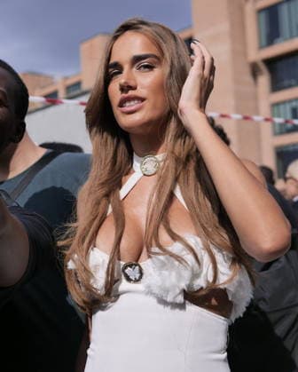 IPA88973629 - Milan, Milan Women s Fashion Week: Spring Summer 2026 2027 - Women s Fashion, Spring Summer 2026–2027 - Blumarine fashion show - Pictured: Clara Soccins  Copyright: xLucaxPontix xLucaPonti IpaAgencyx IPA88973629