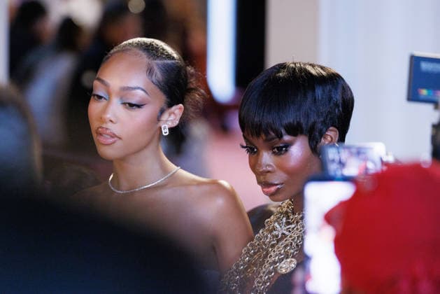 IPA88965711 - Milan, Milan Women™s Fashion Week Spring Summer 2027 - Women™s Fashion, Spring Summer 2027 - Blumarine fashion show - guests - Pictured: Jodie Woods, Olandria Carthen.  Copyright: xCinziaxCamelax xx IPA88965711