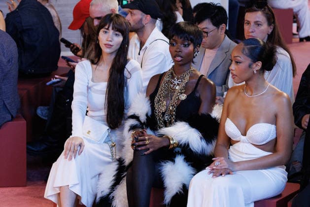 IPA88964990 - Milan, Milan Women™s Fashion Week Spring Summer 2027 - Women™s Fashion, Spring Summer 2027 - Blumarine fashion show - guests - Pictured: guests, Olandria Carthen, Jodie Woods  Copyright: xCinziaxCamelax xx IPA88964990
