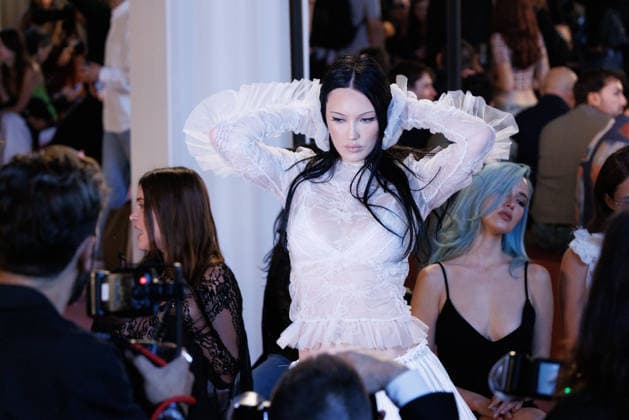 IPA88965282 - Milan, Milan Women™s Fashion Week Spring Summer 2027 - Women™s Fashion, Spring Summer 2027 - Blumarine fashion show - guests - Pictured: Meredith Duxbury  Copyright: xCinziaxCamelax xx IPA88965282