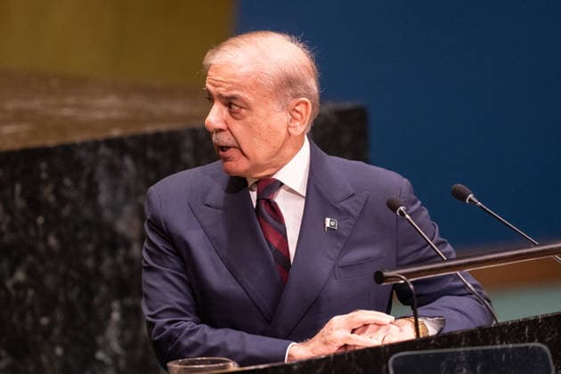 NY: UN General Assembly debates on day 4 Prime Minister of Pakistan Muhammad Shehbaz Sharif speaks during General Debates on day 4 of UN General Assembly 81 at UN headquarters in New York, NY on September 25, 2026. United States Copyright: LevxRadin