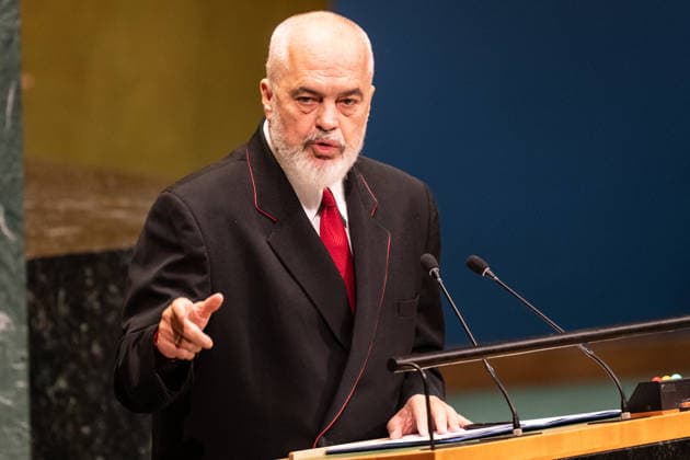 NY: UN General Assembly debates on day 4 Prime Minister of Albania Edi Rama speaks during General Debates on day 4 of UN General Assembly 81 at UN headquarters in New York, NY on September 25, 2026. United States Copyright: LevxRadin