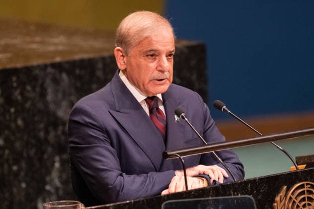 NY: UN General Assembly debates on day 4 Prime Minister of Pakistan Muhammad Shehbaz Sharif speaks during General Debates on day 4 of UN General Assembly 81 at UN headquarters in New York, NY on September 25, 2026. United States Copyright: LevxRadin