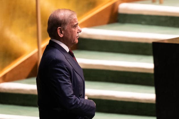 NY: UN General Assembly debates on day 4 Prime Minister of Pakistan Muhammad Shehbaz Sharif arrives to speak during General Debates on day 4 of UN General Assembly 81 at UN headquarters in New York, NY on September 25, 2026. United States Copyright: LevxRadin