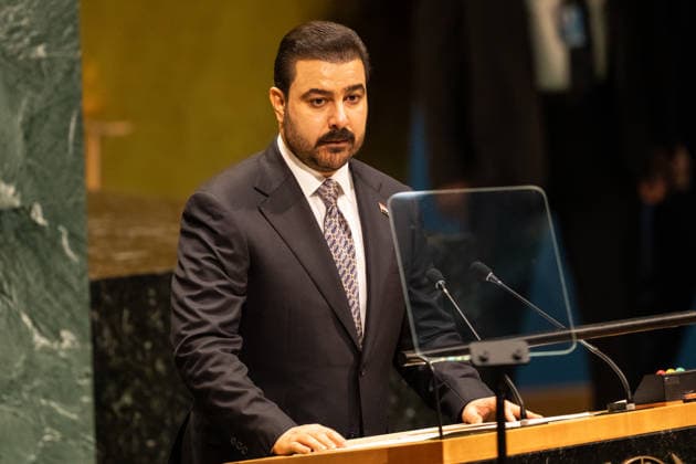 NY: UN General Assembly debates on day 4 Prime Minister of Iraq Ali Falih Al-Zaidi speaks during General Debates on day 4 of UN General Assembly 81 at UN headquarters in New York, NY on September 25, 2026. New York New York United States Copyright: LevxRadin
