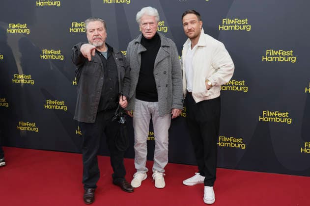 Armin Rohde, Jürgen Prochnow, and Frederick Lau at the premiere of the ZDF film *Nachtschicht: Sterben verboten* at the 34th Filmfest Hamburg 2026 at Cinemaxx Dammtor in Hamburg, September 25, 2026 Foto:xgbrcix xFuturexImagex nachtschicht_6909