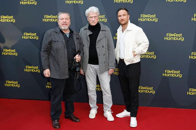 Armin Rohde, Jürgen Prochnow, and Frederick Lau at the premiere of the ZDF film *Nachtschicht: Sterben verboten* at the 34th Filmfest Hamburg 2026 at Cinemaxx Dammtor in Hamburg, September 25, 2026 Foto:xC.xTamckex xFuturexImagex nachtschicht_6937