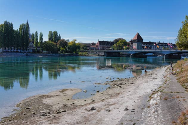 Konstanz: Low Water on Seestrasse in Front of the Old Town