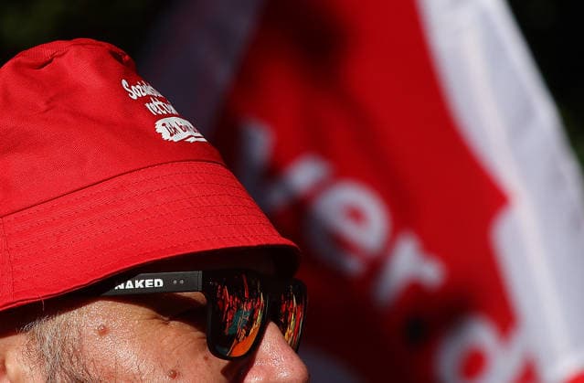 Politics, Demonstration against the labor reform in Germany A protester is seen during the Demonstration against the labor reform in Nuremberg , Bayern , Germany . September 26th, 2026 Photo by Davide Elias Copyright: xDavidexEliasx