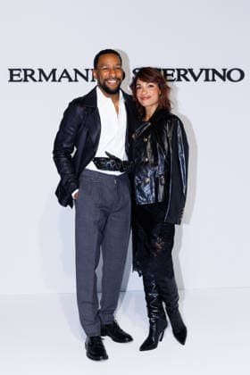 IPA88990756 - Milan, Milan Women™s Fashion Week Spring Summer 2027 - Women™s Fashion, Spring Summer 2027 - Ermanno Scervino fashion show - guests - Pictured: Adama Sanneh and Rosario Dawson  Copyright: xCinziaxCamelax xx IPA88990756