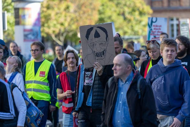 Protest Against Social Cuts in Erfurt, September 26, 2026: In Erfurt, Thuringia, several thousand people protested against the government’s plans to dismantle the welfare state. Among them were workers from the nursing, healthcare, and social services sectors. 26092026_ppb-33