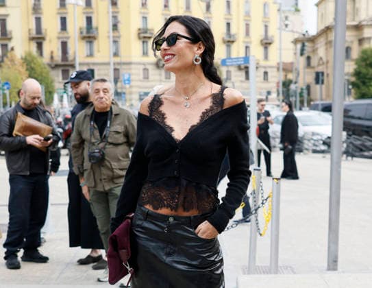 MFW Spring Summer 2027 Ermanno Scervino arrival MP MILAN, ITALY - SEPTEMBER 26: Elisabetta Gregoraci attends Ermanno Scervino fashion show during the Milan Fashion Week - Womenswear Spring Summer 2027 on September 24, 2026 in Milan, Italy. Photo by Marco Piovanotto Abacapress.com Milan Italy  Copyright: xPiovanottoxMarco ABACAx