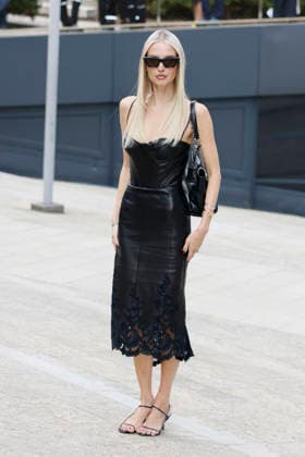 MFW Spring Summer 2027 Ermanno Scervino arrival MP MILAN, ITALY - SEPTEMBER 26: Leonie Hanne attends Ermanno Scervino fashion show during the Milan Fashion Week - Womenswear Spring Summer 2027 on September 24, 2026 in Milan, Italy. Photo by Marco Piovanotto Abacapress.com Milan Italy  Copyright: xPiovanottoxMarco ABACAx