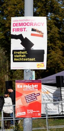 Reichsbürger Rally, September 26, 2026: Participants in the Reichsbürger rally plan to march through downtown Darmstadt carrying flags and historical symbols, despite counter-demonstrations and restrictions. Darmstadt, Hesse, Germany