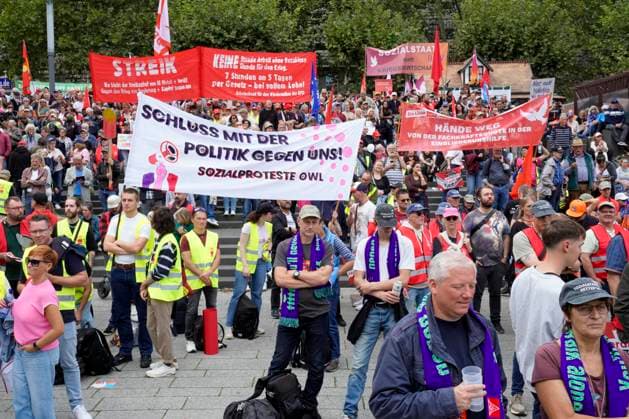 DGB Day of Protest against the federal government’s proposed social reforms, photographed in Essen on September Copyright: epd-bild FriedrichxStark _FSA7811